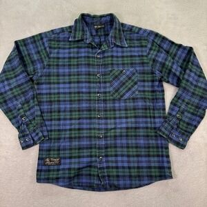 The Vermont Flannel Co. Plaid Flannel Shirt Long Sleeve Button Up Mens Large EUC